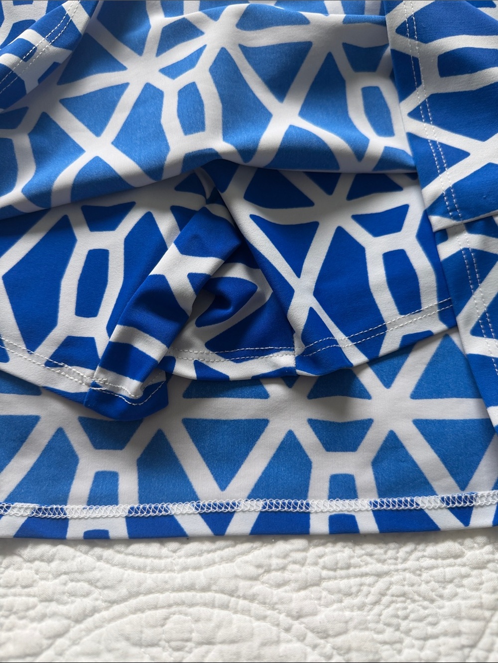 Jude Connally Morgan Skort Blue and White Geometric - Picture 6 of 6